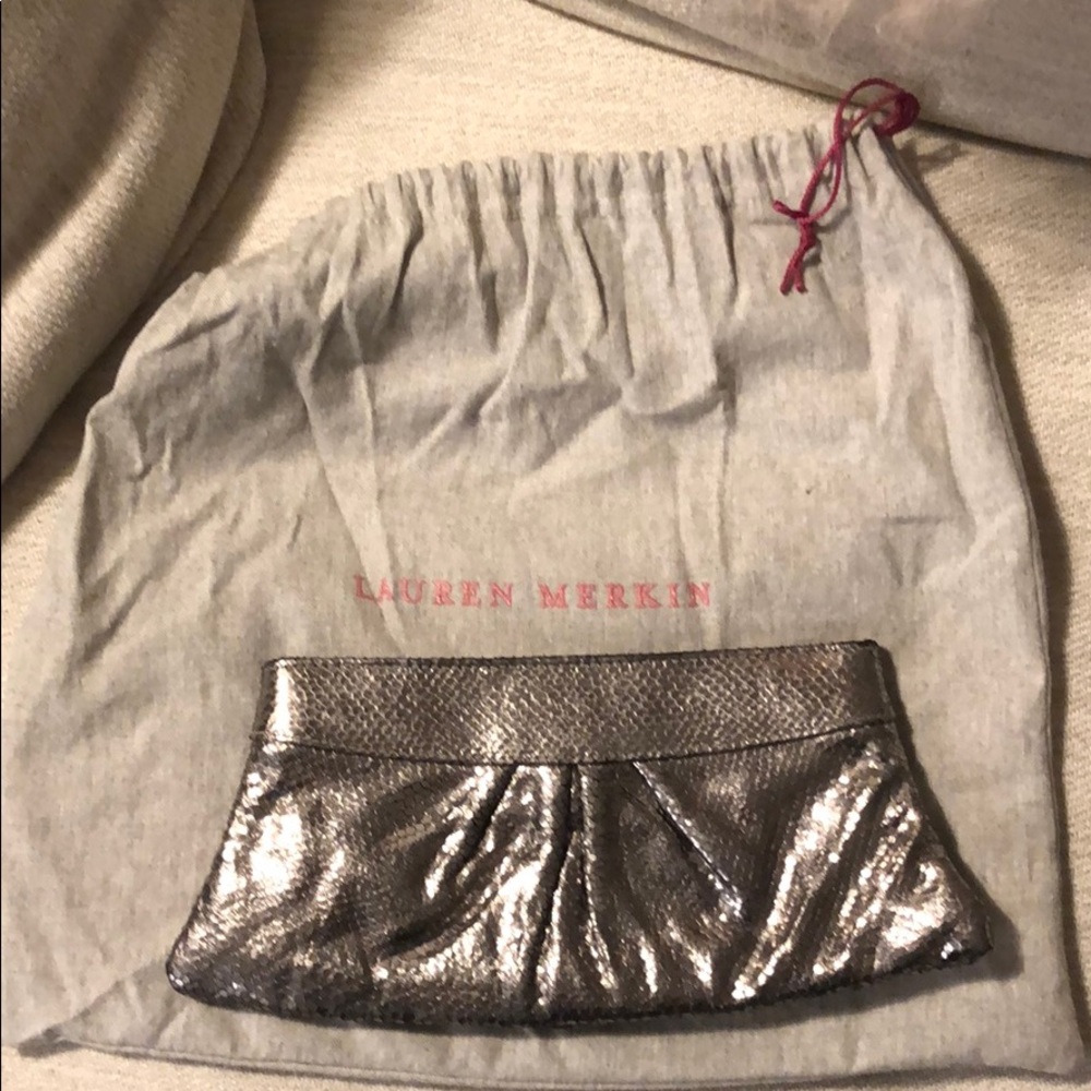 Lauren Merkin Silver Textured Clutch - Picture 4 of 4
